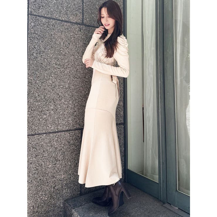 チェックジャガードマーメイドニットワンピース | RESEXXY | 詳細画像11 