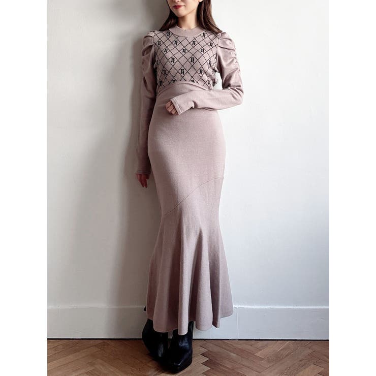 チェックジャガードマーメイドニットワンピース | RESEXXY | 詳細画像13 