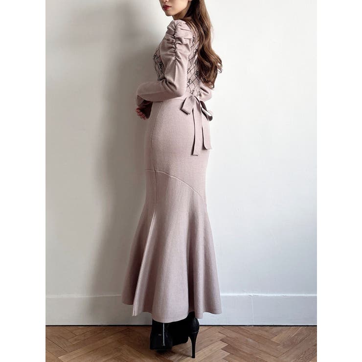 チェックジャガードマーメイドニットワンピース | RESEXXY | 詳細画像14 