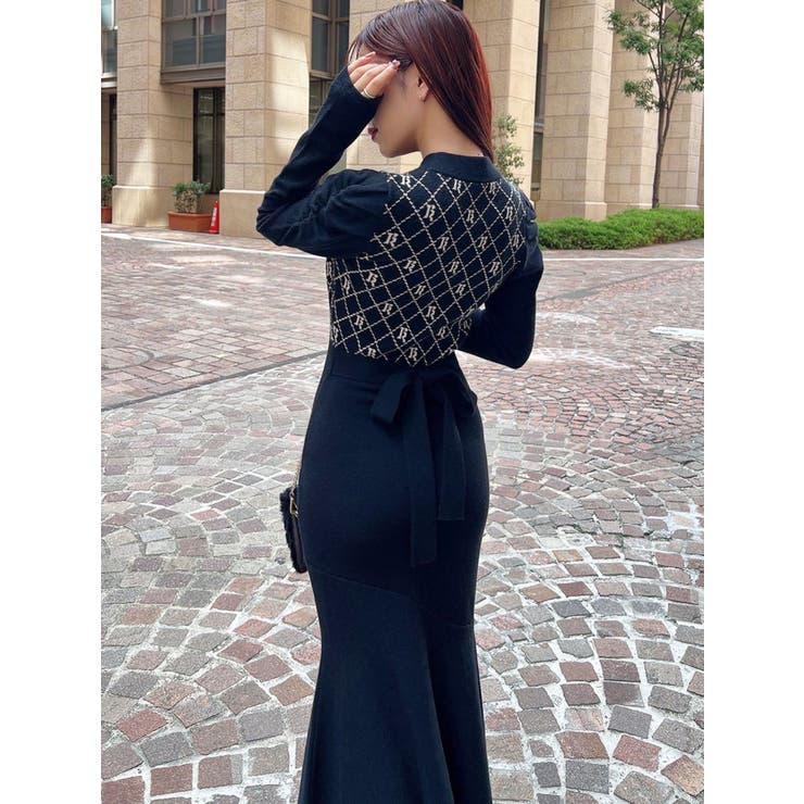 チェックジャガードマーメイドニットワンピース | RESEXXY | 詳細画像9 