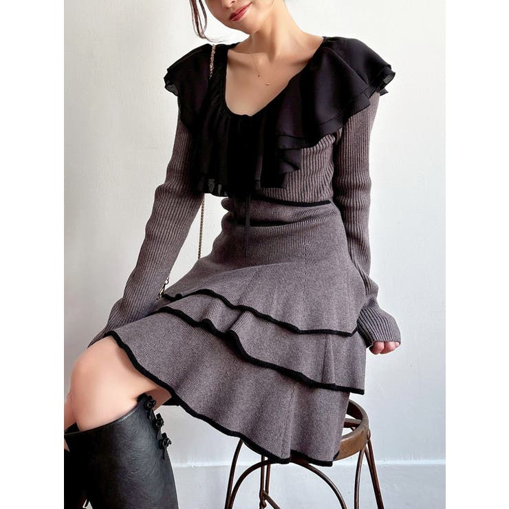 ラッフルデザインミニニットワンピース | RESEXXY | 詳細画像7 