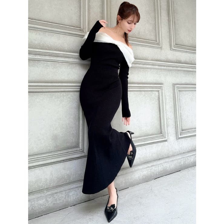 シアーリボンドッキングマーメイドニットワンピース | RESEXXY | 詳細画像4 