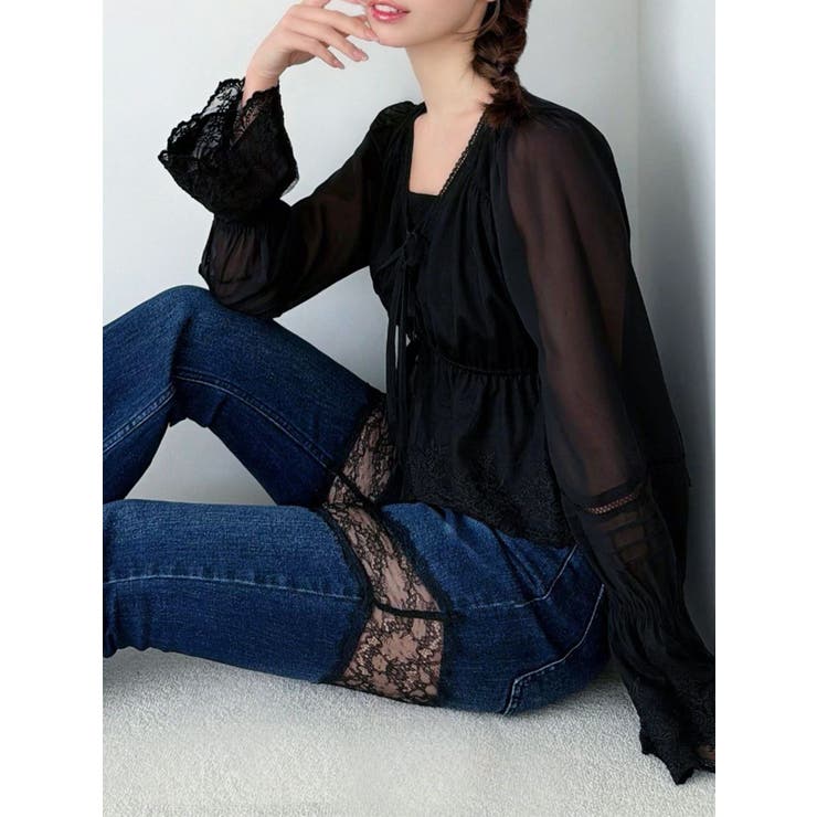 ブラック | エンブロイダリーレースブラウス | RESEXXY