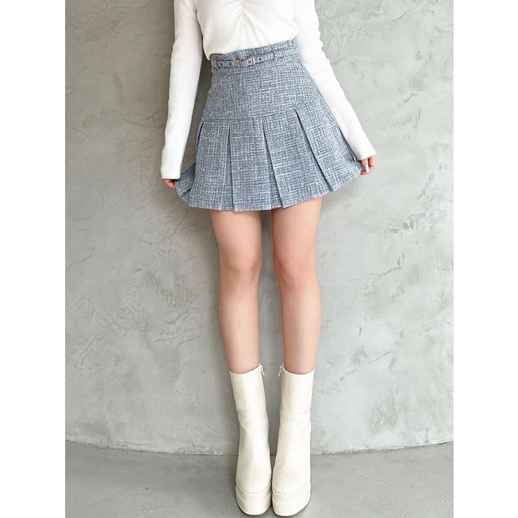ツイードプリーツミニスカート【セットアップ着用可能】 | RESEXXY | 詳細画像1 
