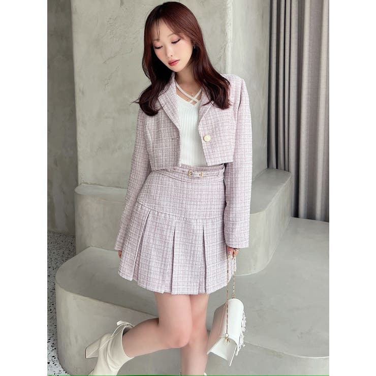 ツイードプリーツミニスカート【セットアップ着用可能】 | RESEXXY | 詳細画像3 