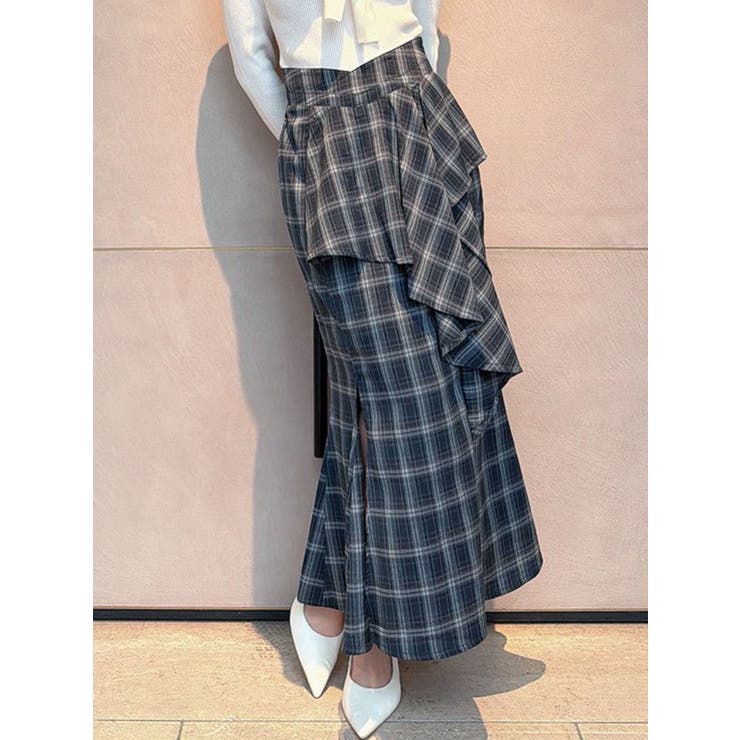 ネイビー | アシンメトリーラッフルマーメイドスカート | RESEXXY