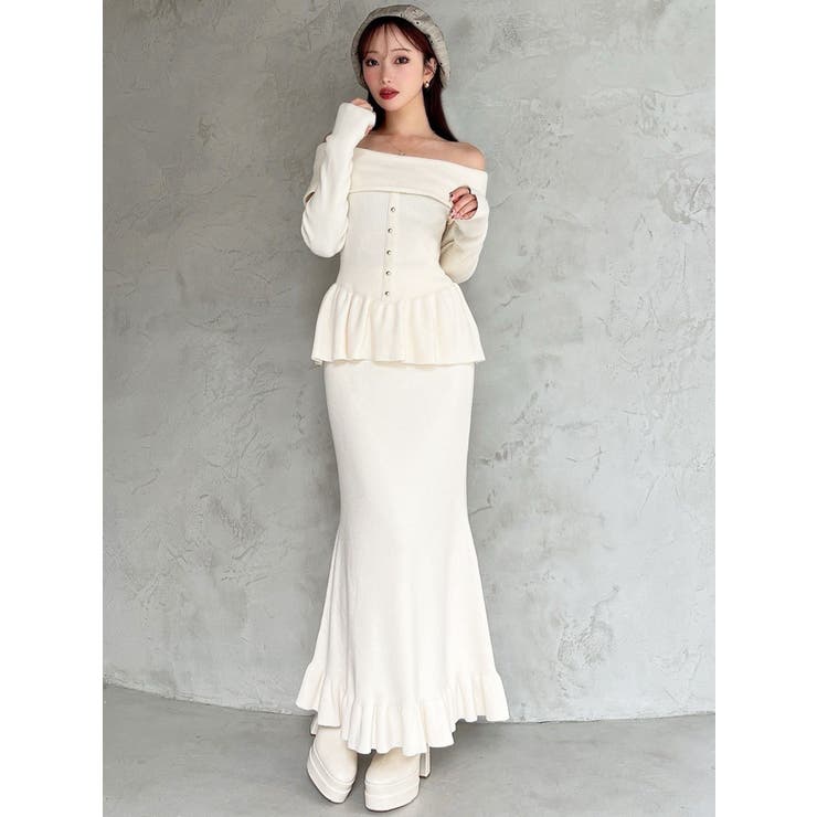 ヘムフリルマーメイドニットスカート【セットアップ着用可能】 | RESEXXY | 詳細画像3 