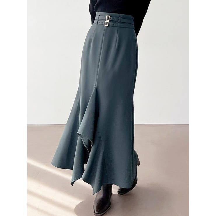 グリーン | ダブルベルトラッフルスカート | RESEXXY