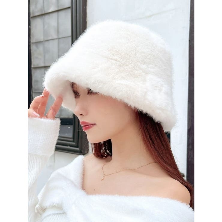 アイボリー | フェイクファーバケットハット | RESEXXY