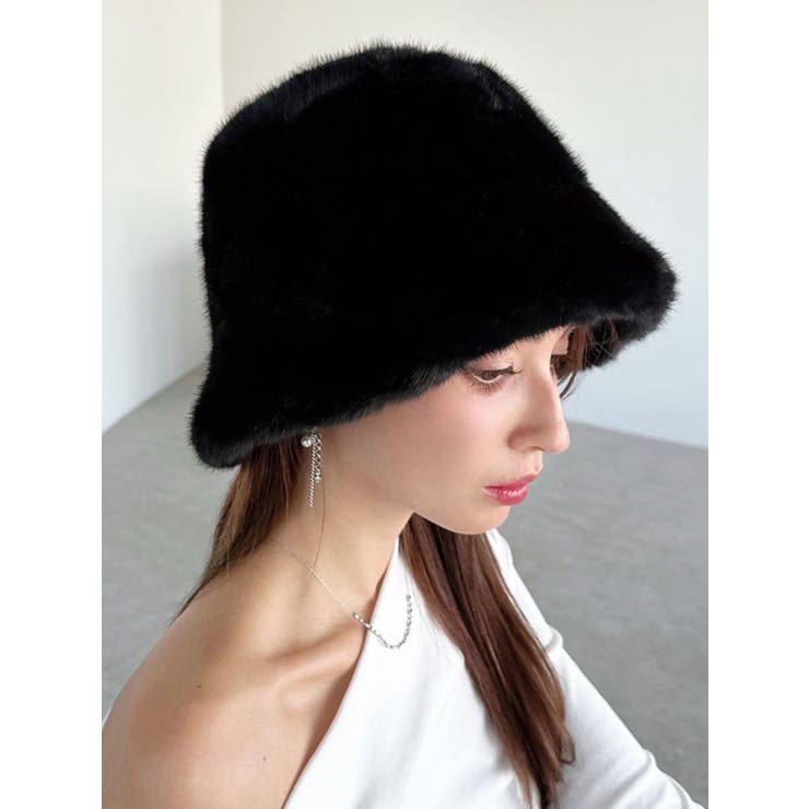 ブラック | フェイクファーバケットハット | RESEXXY