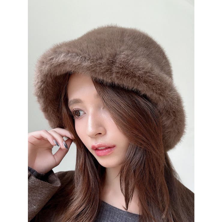 ブラウン | フェイクファーバケットハット | RESEXXY