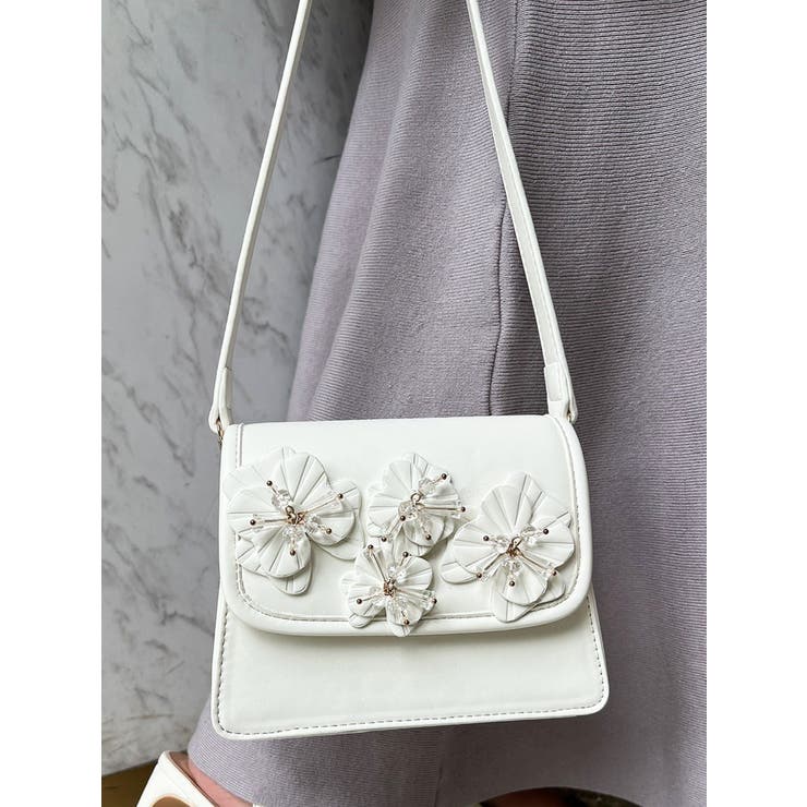 ホワイト | フラワーモチーフコンパクトバッグ | RESEXXY