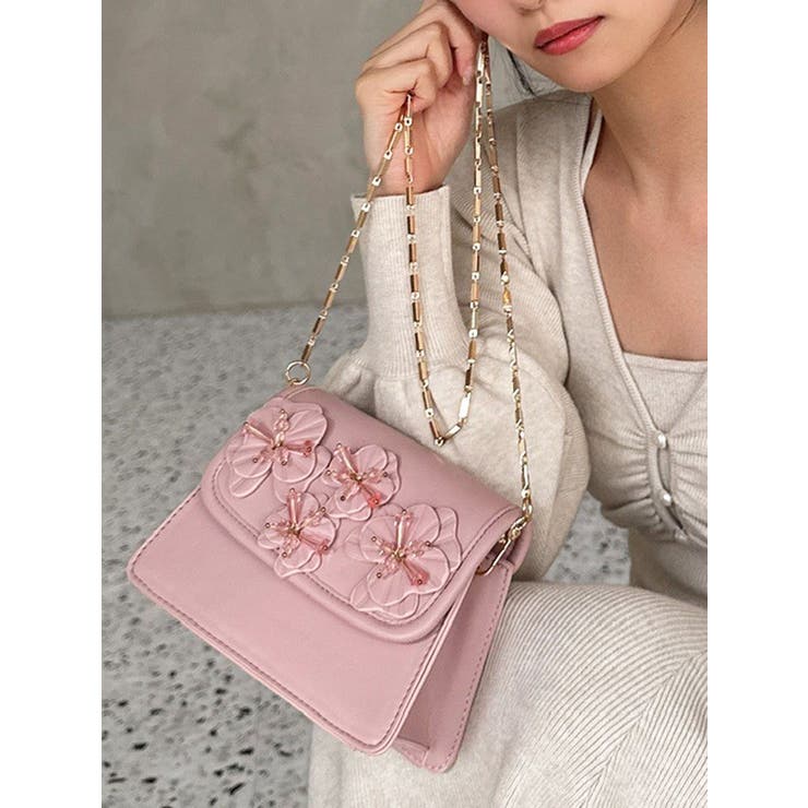 ピンク | フラワーモチーフコンパクトバッグ | RESEXXY