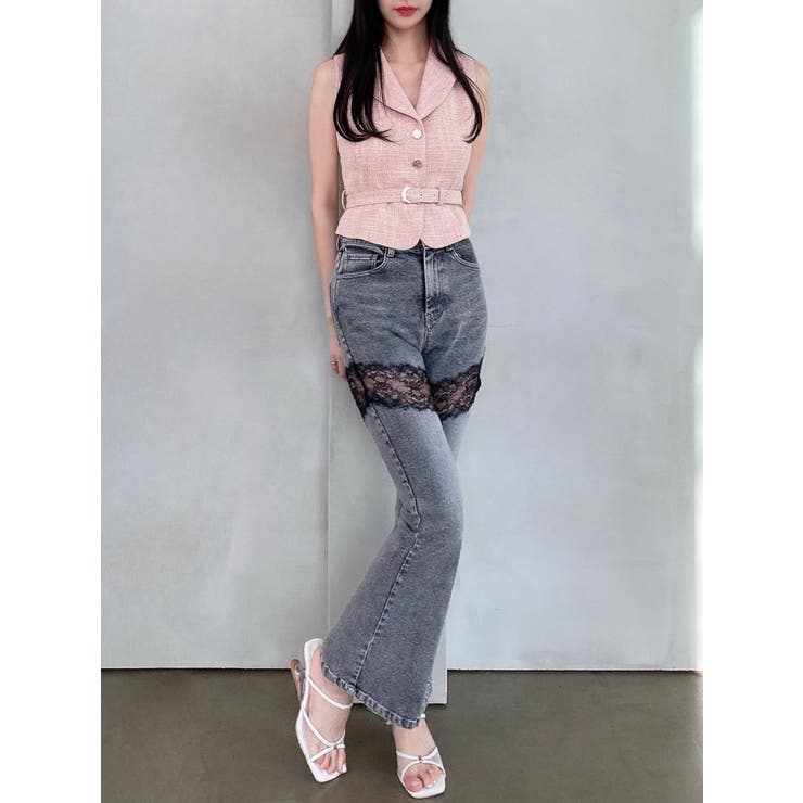 レースドッキングデニムパンツ | RESEXXY | 詳細画像14 