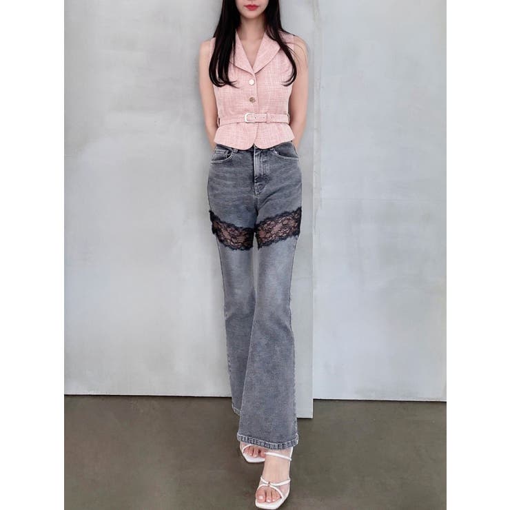 レースドッキングデニムパンツ | RESEXXY | 詳細画像15 