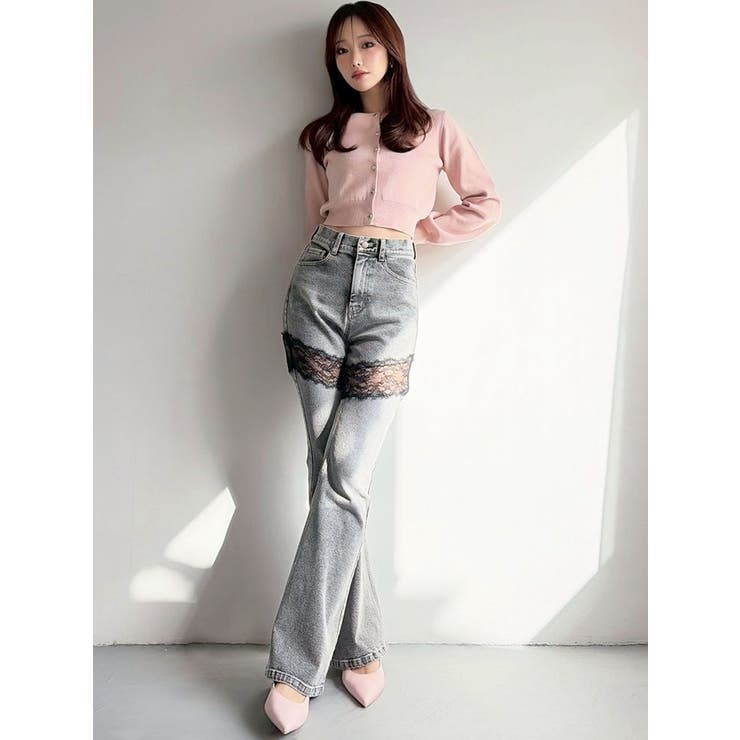 レースドッキングデニムパンツ | RESEXXY | 詳細画像2 