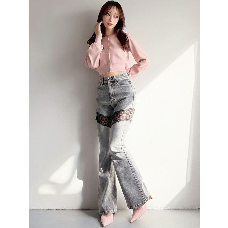 レースドッキングデニムパンツ | RESEXXY | 詳細画像3 