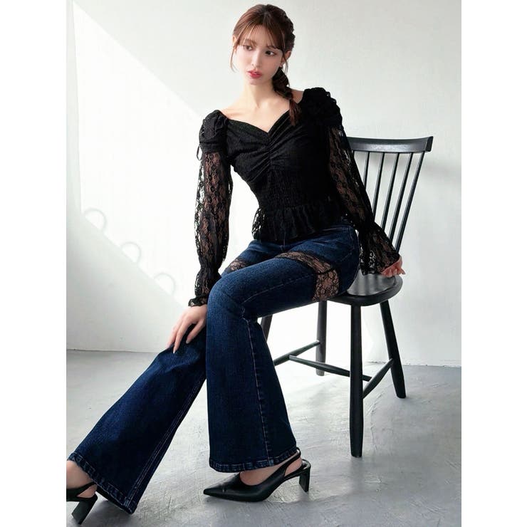 レースドッキングデニムパンツ | RESEXXY | 詳細画像9 