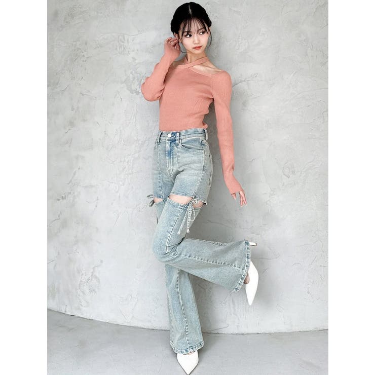 カットアウトリボンデニムパンツ【完売カラーは品番：1526324356で販売中】 | RESEXXY | 詳細画像10 
