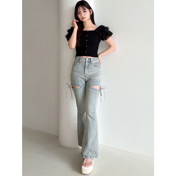 カットアウトリボンデニムパンツ【完売カラーは品番：1526324356で販売中】 | RESEXXY | 詳細画像31 