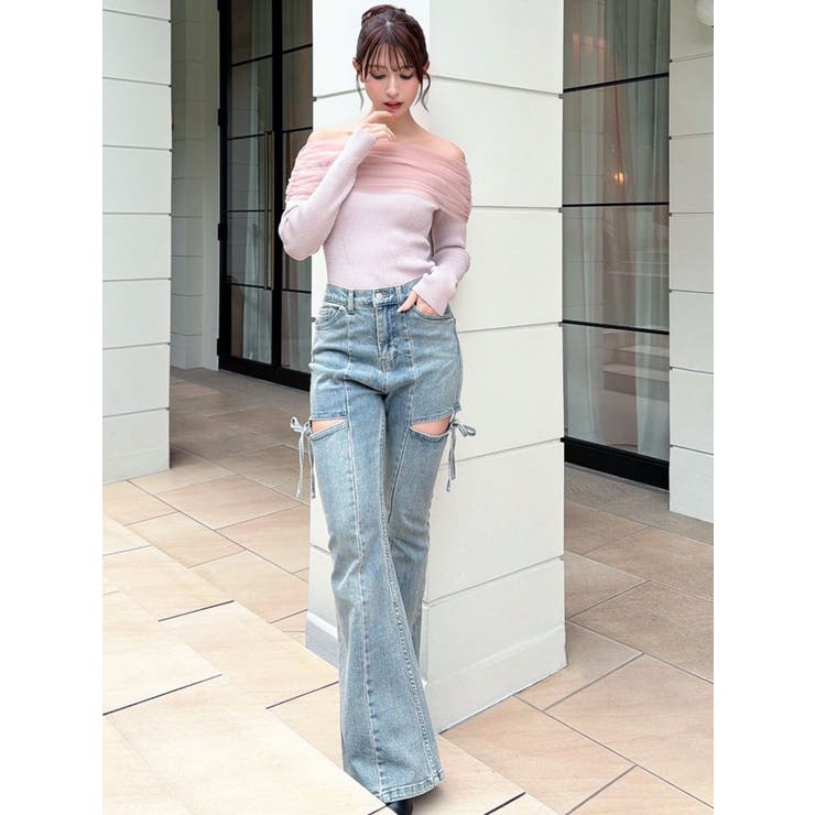 カットアウトリボンデニムパンツ【完売カラーは品番：1526324356で販売中】 | RESEXXY | 詳細画像44 