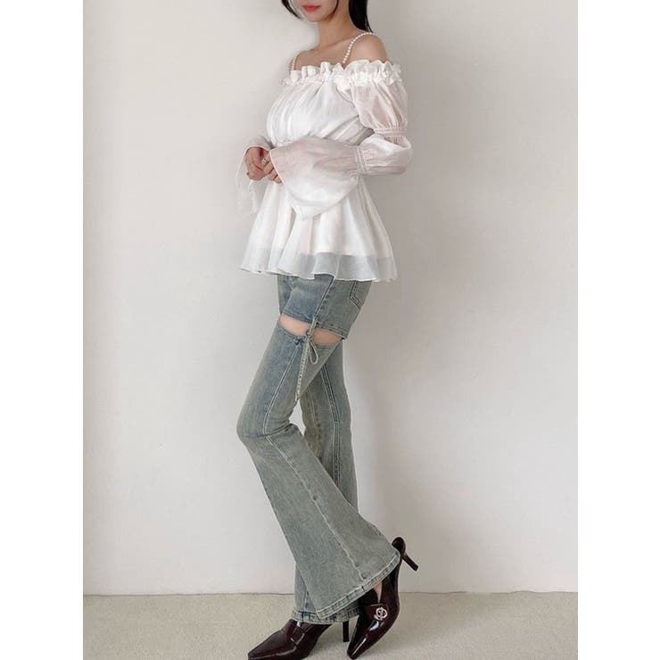 カットアウトリボンデニムパンツ【完売カラーは品番：1526324356で販売中】 | RESEXXY | 詳細画像46 