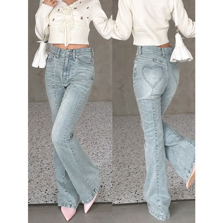 アイスブルー | ハートポケットデニムパンツ | RESEXXY