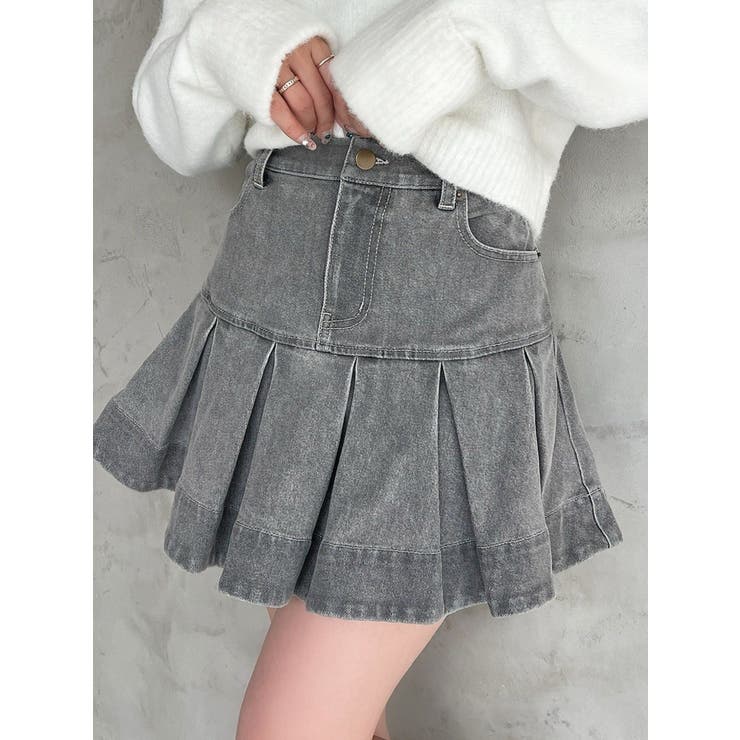 グレー | ボリュームフリルデニムスカート | RESEXXY