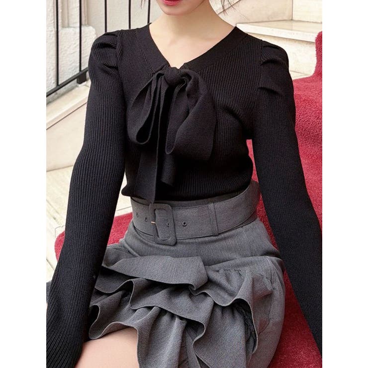 sheller♡ボウタイニットトップス ボウタイニットトップス[品番：MKSW0068814]｜RESEXXY（リゼクシー）の