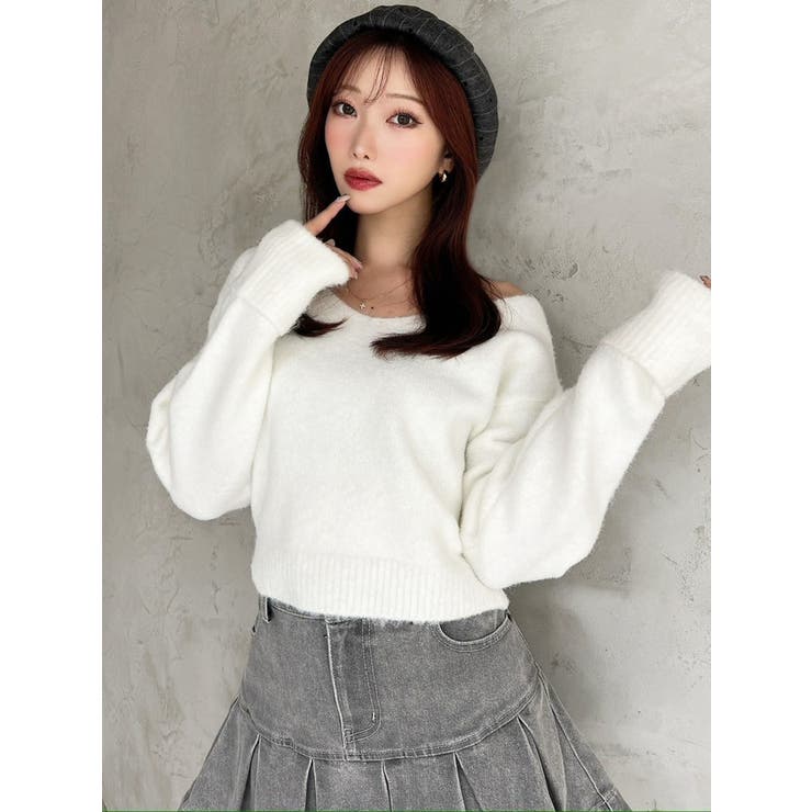 Vネッククロップドニットプルオーバー | RESEXXY | 詳細画像10 