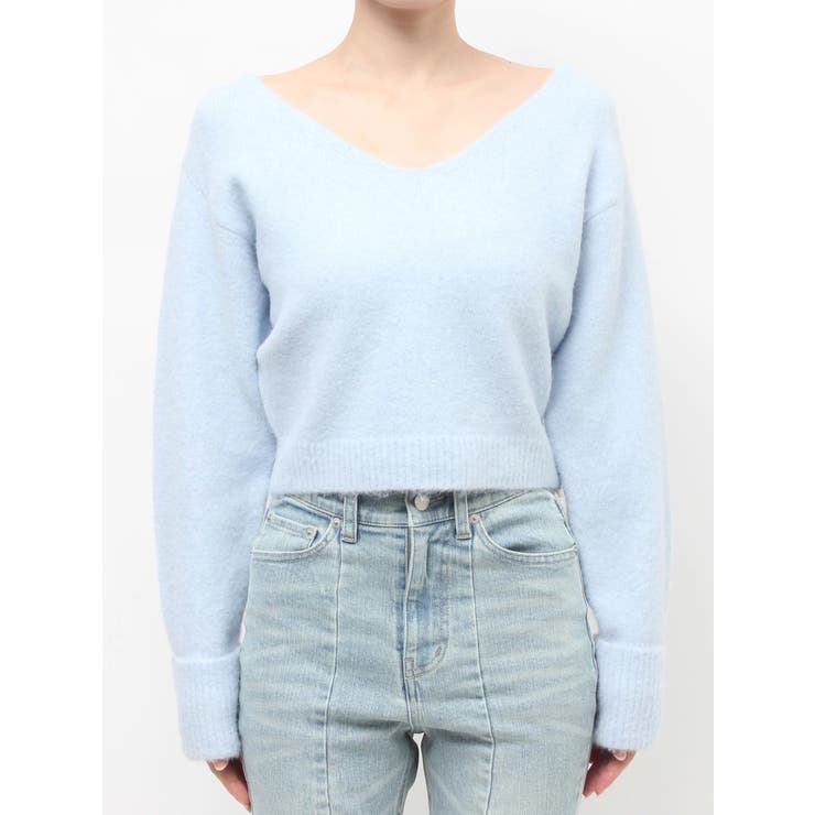 Vネッククロップドニットプルオーバー | RESEXXY | 詳細画像21 