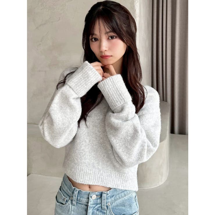 Vネッククロップドニットプルオーバー | RESEXXY | 詳細画像3 