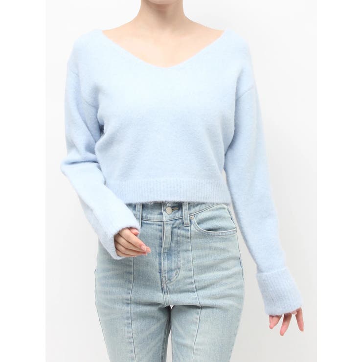 Vネッククロップドニットプルオーバー | RESEXXY | 詳細画像34 