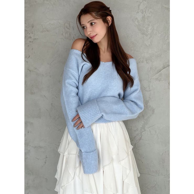 Vネッククロップドニットプルオーバー | RESEXXY | 詳細画像6 