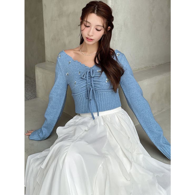 フラワーエンブロイダリーニットトップス | RESEXXY | 詳細画像12 