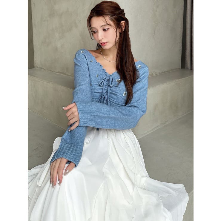 フラワーエンブロイダリーニットトップス | RESEXXY | 詳細画像13 