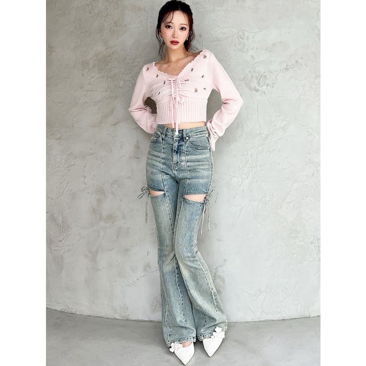 フラワーエンブロイダリーニットトップス | RESEXXY | 詳細画像5 