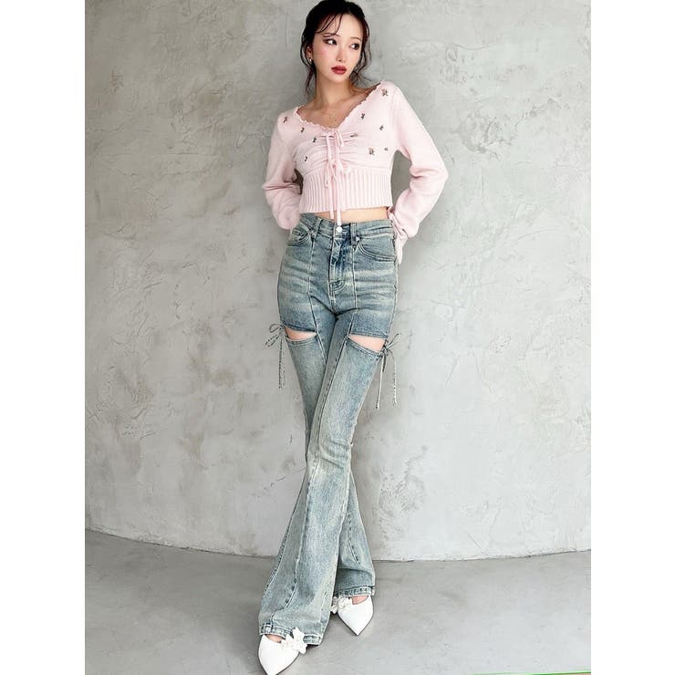 フラワーエンブロイダリーニットトップス | RESEXXY | 詳細画像6 