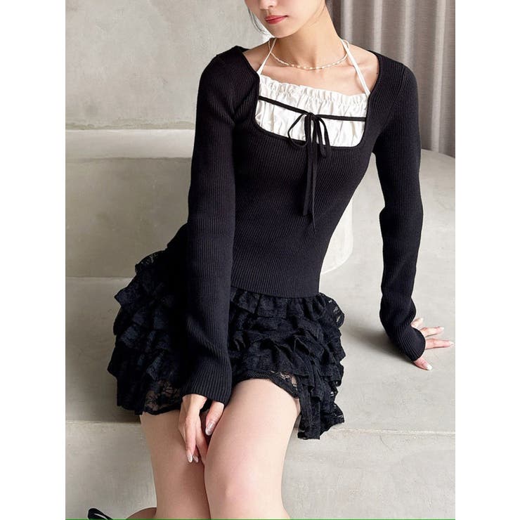 ブラック | バストデザインニットトップス | RESEXXY