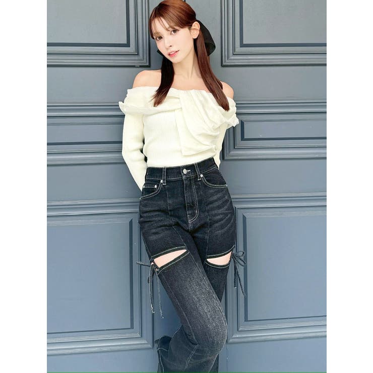 フロントリボンリブニットトップス | RESEXXY | 詳細画像10 