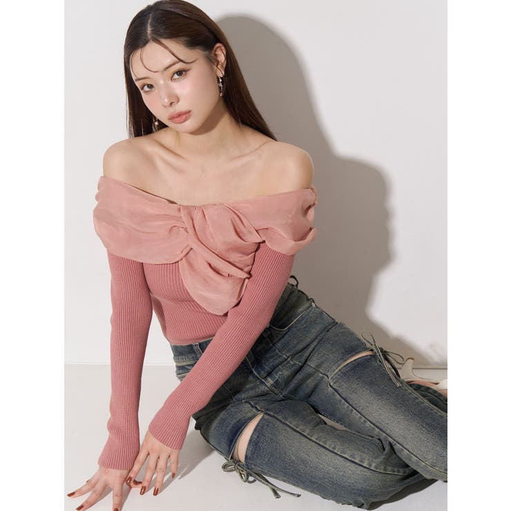 フロントリボンリブニットトップス | RESEXXY | 詳細画像13 