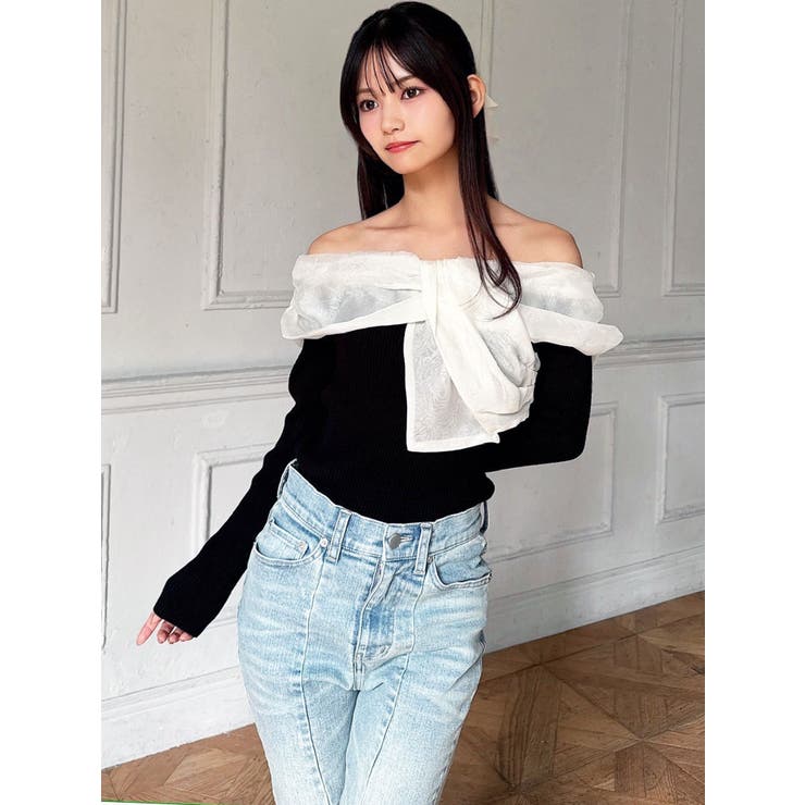 フロントリボンリブニットトップス | RESEXXY | 詳細画像4 