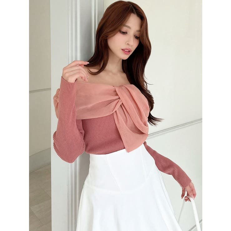 フロントリボンリブニットトップス | RESEXXY | 詳細画像6 