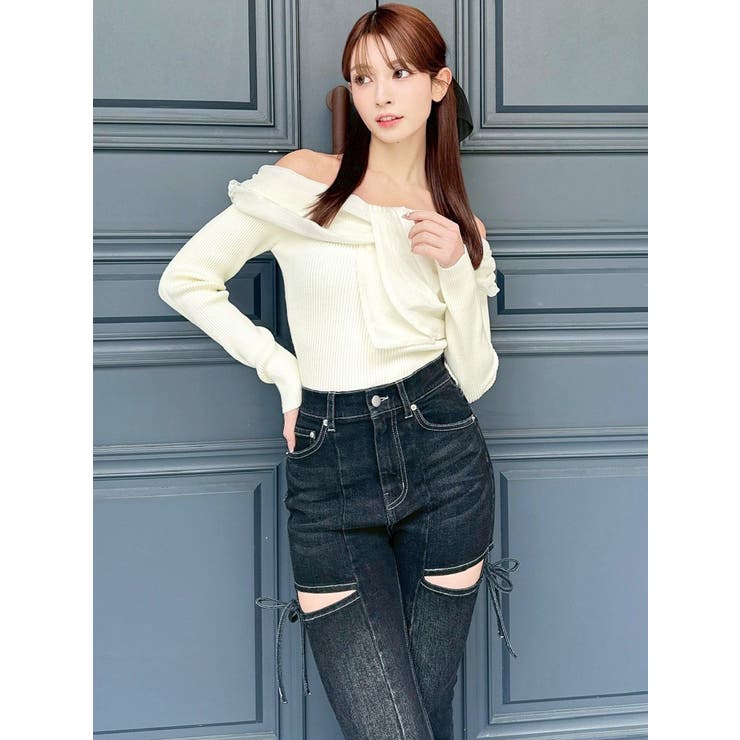 フロントリボンリブニットトップス | RESEXXY | 詳細画像9 