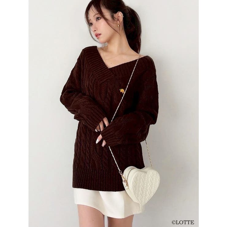 ブラウン | 【Ghana】ケーブルルーズニットチュニック | RESEXXY