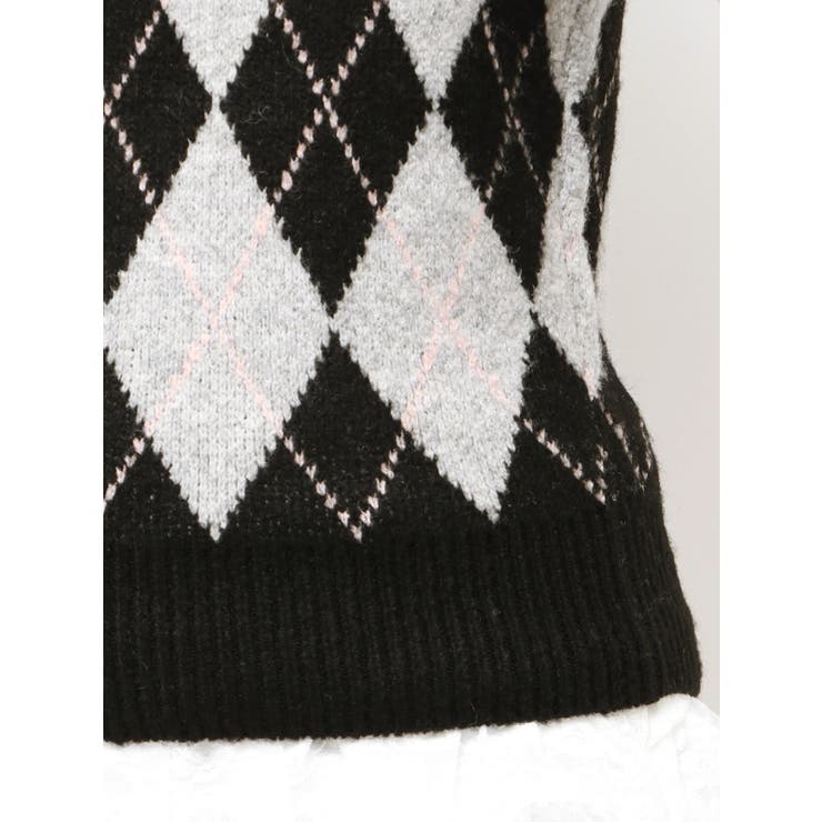 アーガイルタートルニットトップス | RESEXXY | 詳細画像24 