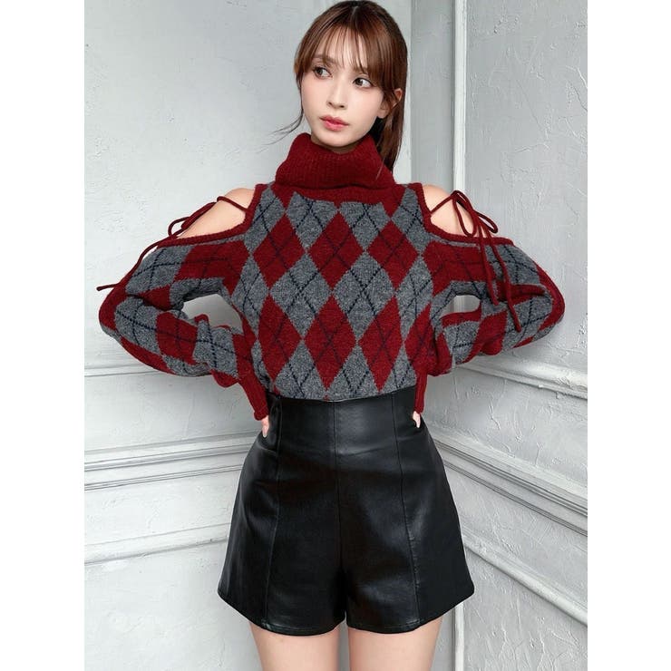 アーガイルタートルニットトップス | RESEXXY | 詳細画像7 