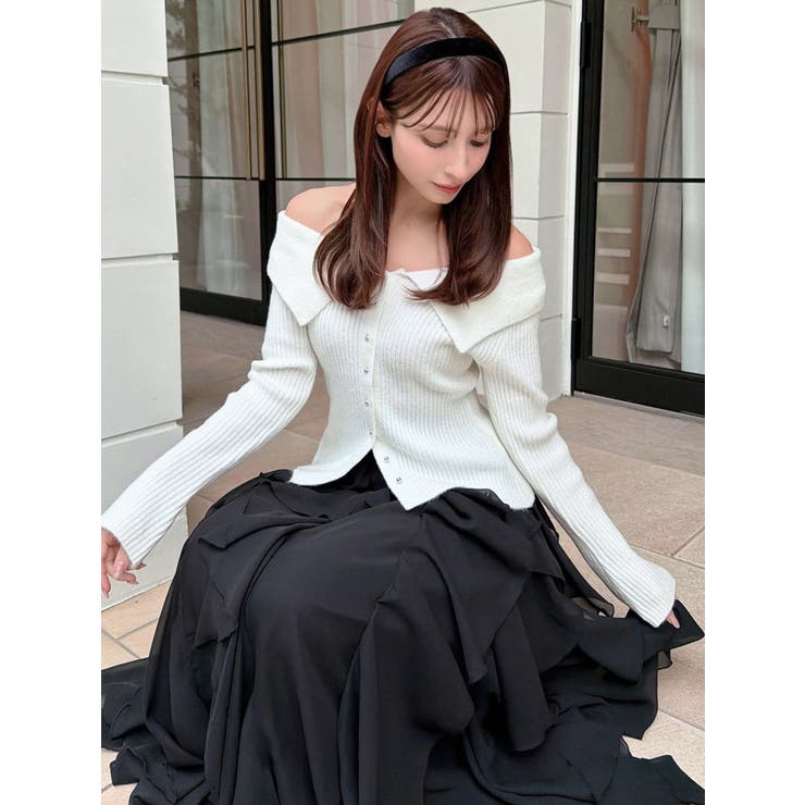 ビッグカラーニットトップス | RESEXXY | 詳細画像2 