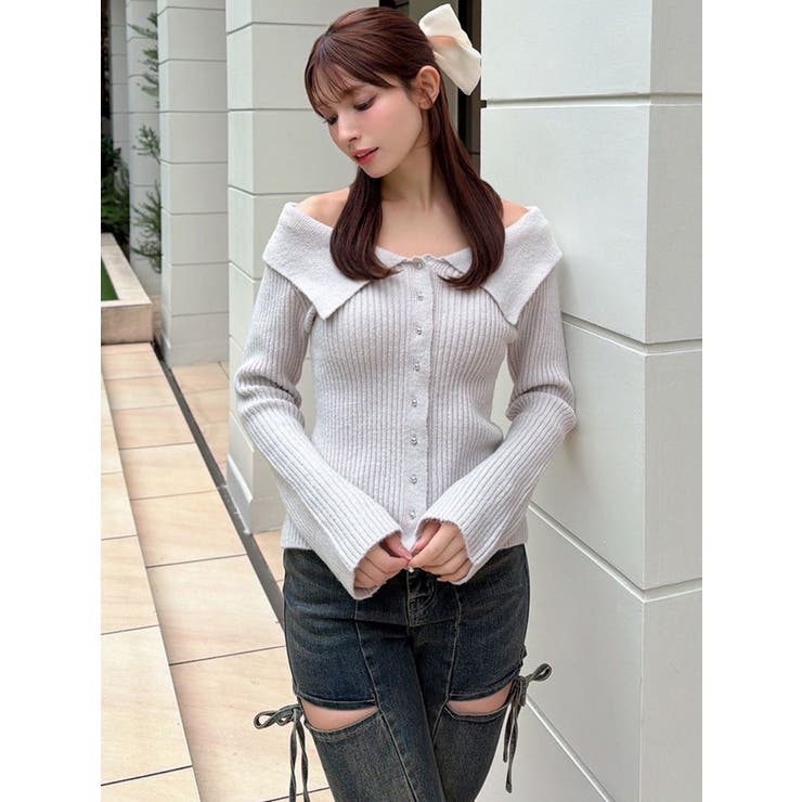 ビッグカラーニットトップス | RESEXXY | 詳細画像6 