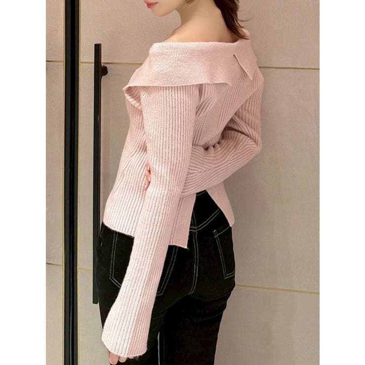 ピンク | ビッグカラーニットトップス | RESEXXY